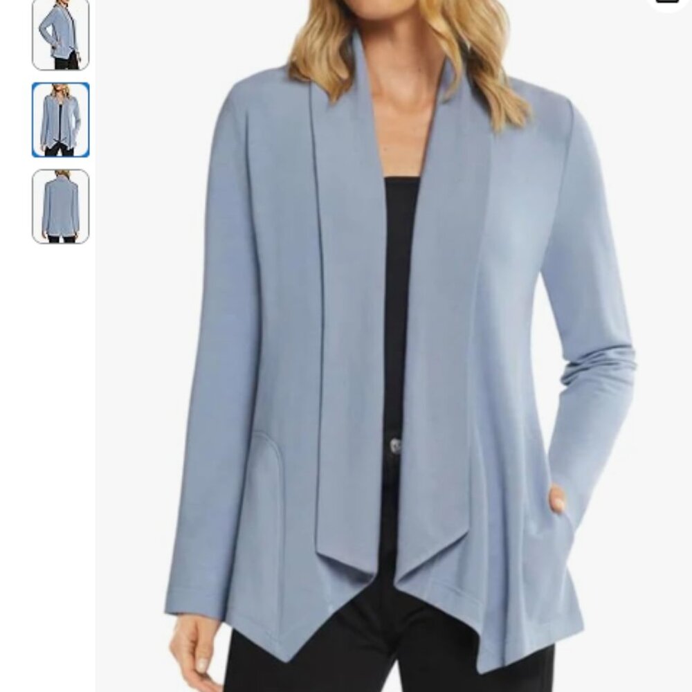 Max and Mia Lightweight draped cardigan light denim blue Medium size